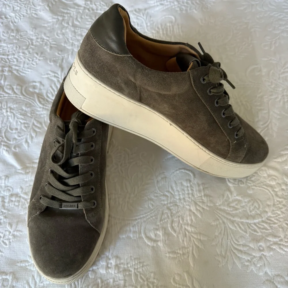 J/Slides Maya Stylish Cactus Suede Platform Sneakers Side 11